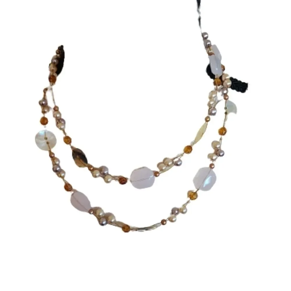Cookie Lee Bead & Genuine Shell Convert. Necklace